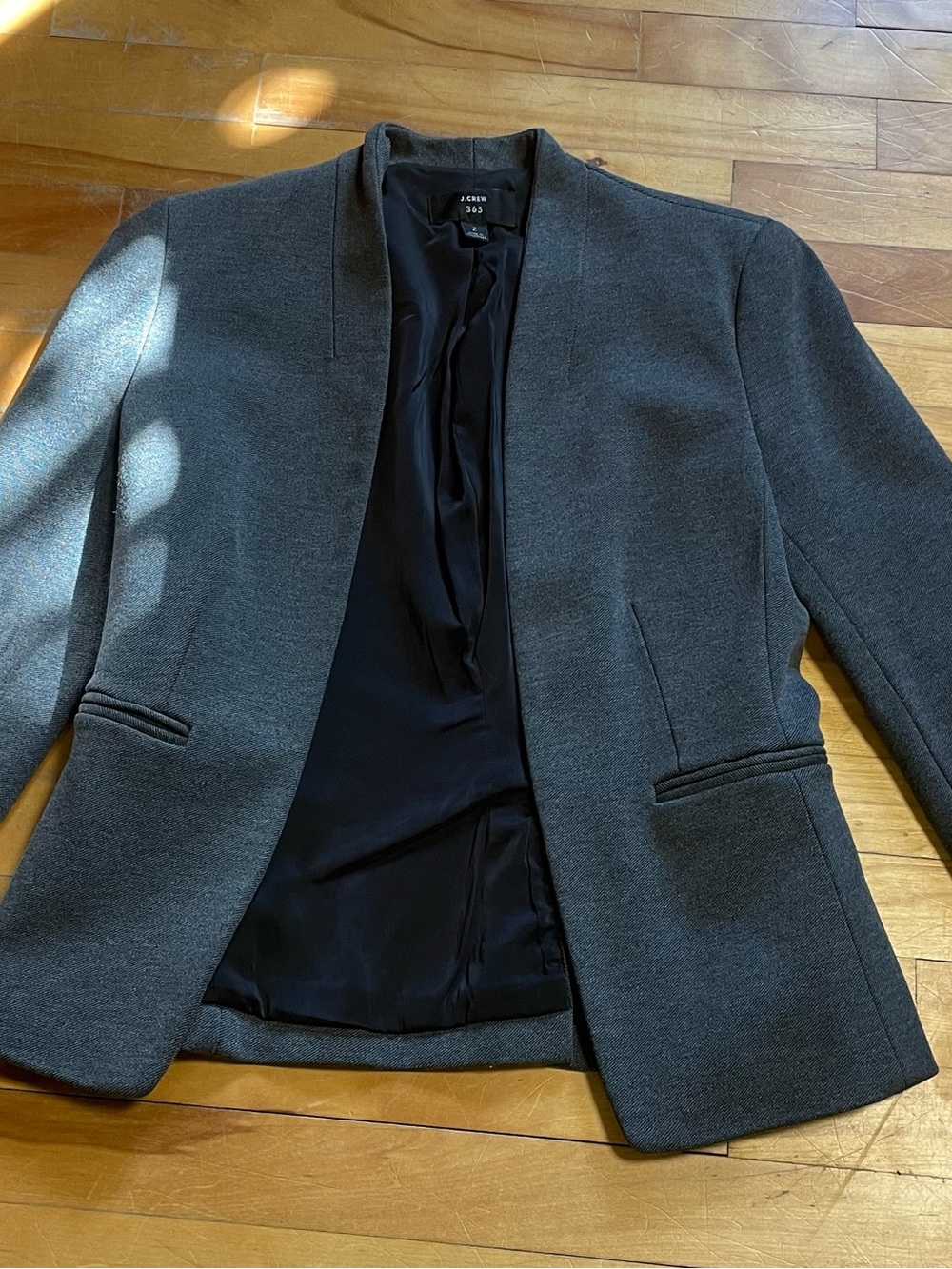 J. Crew Women's Dark Gray Open-Front Blazer